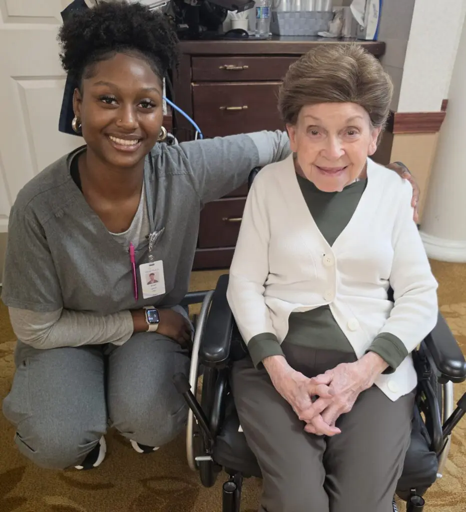 Village Shalom nurse with resident