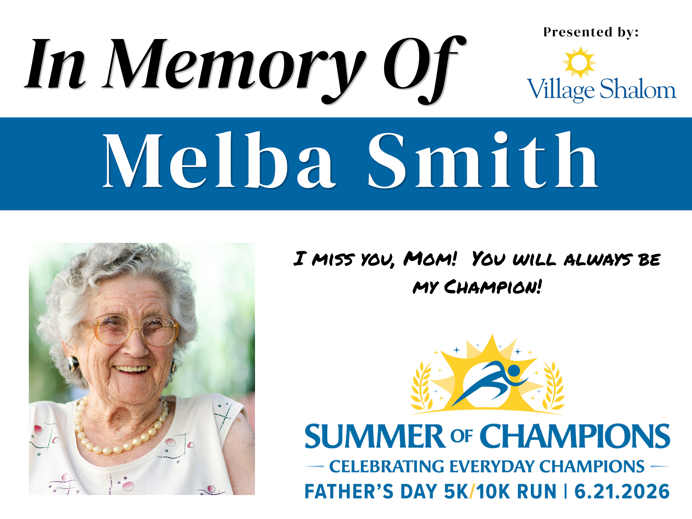 Tribute Memory Mile Sign