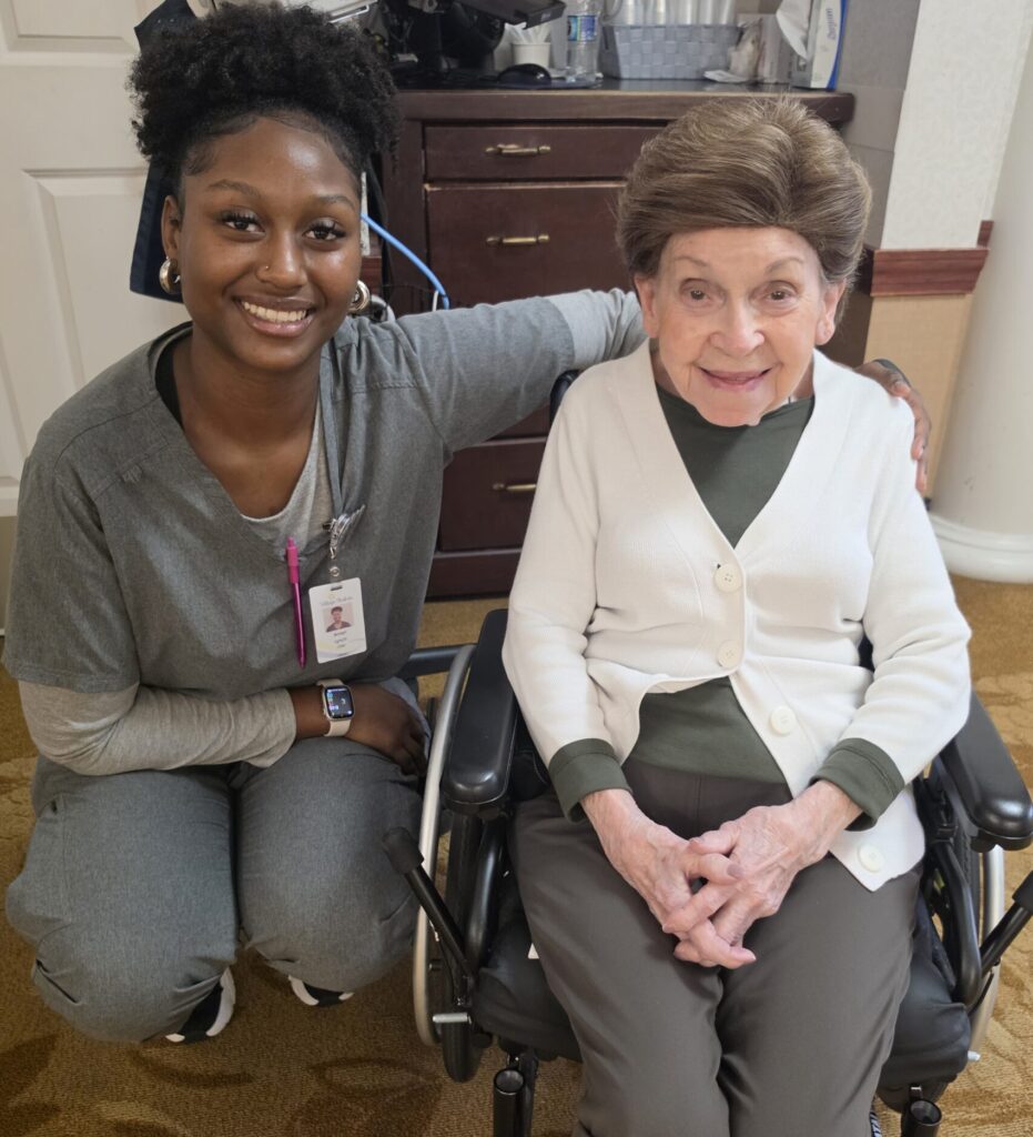 Village Shalom nurse with resident